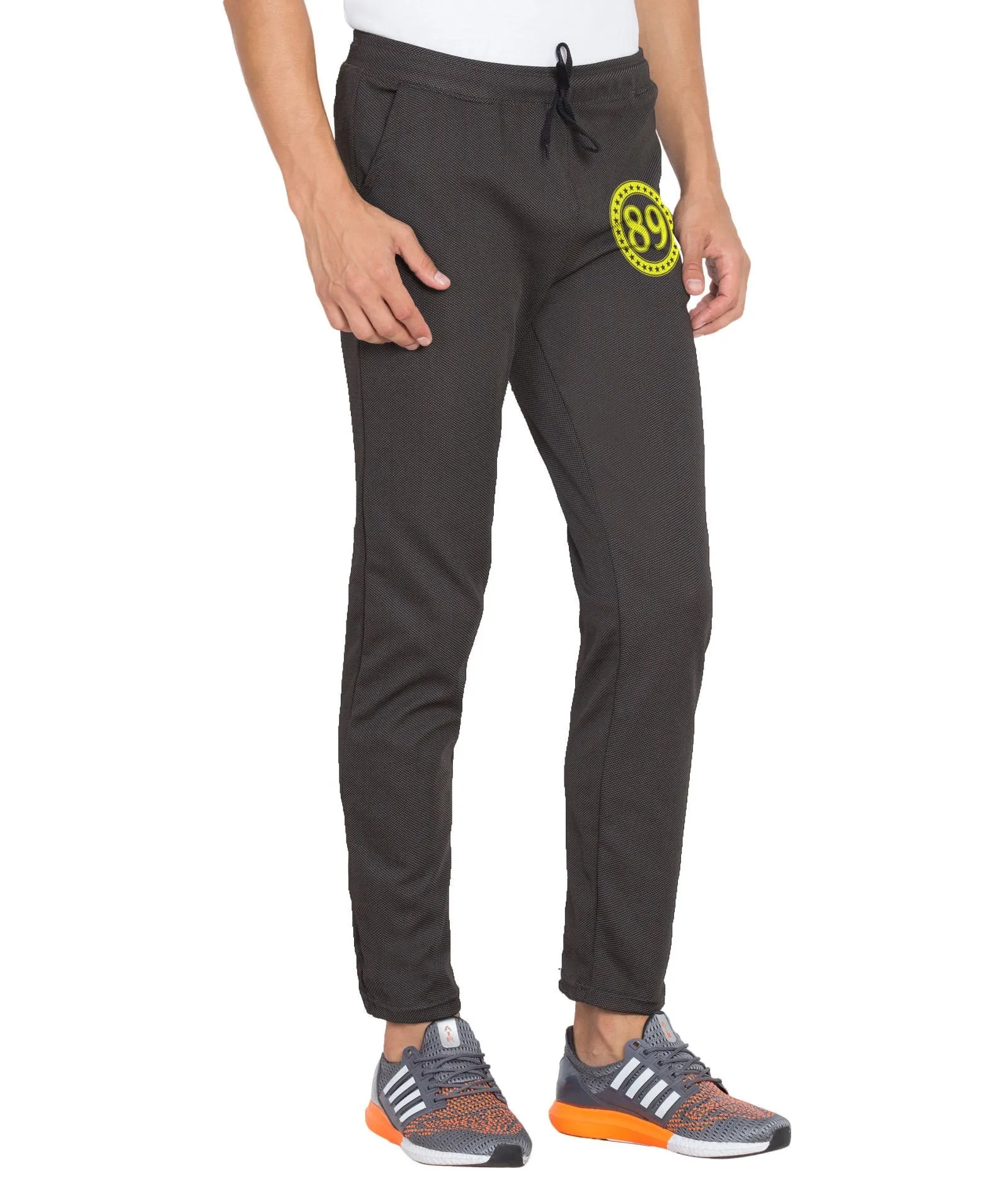 American-Elm Men's Printed Black Dri Fit Tights, Trackpants for Yoga, Gym and Active Sports Fitness