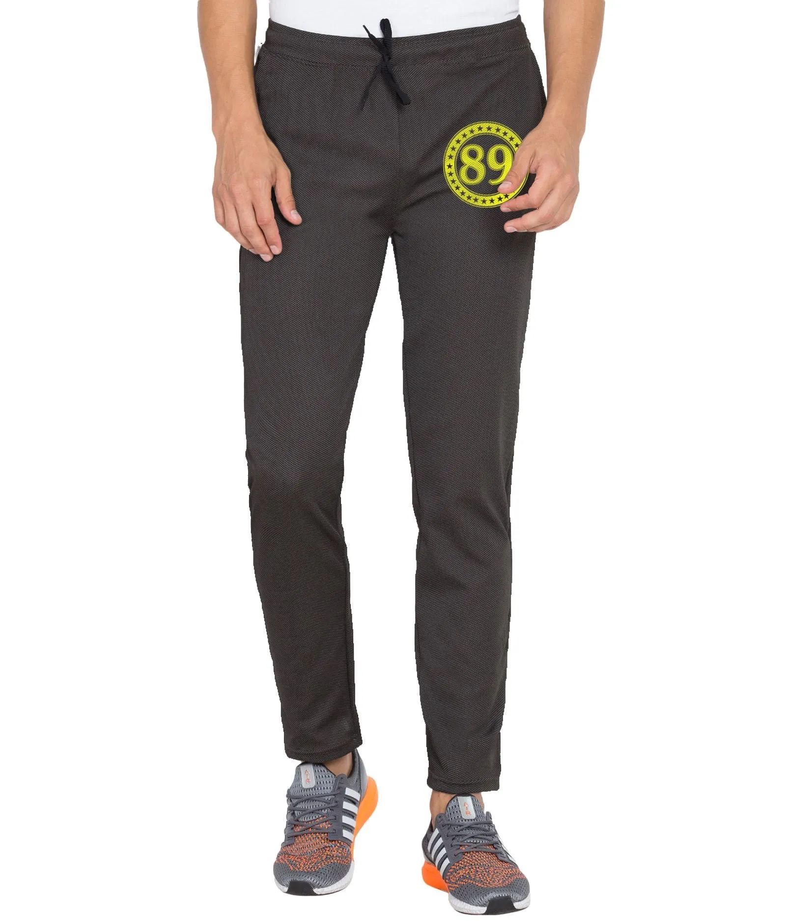 American-Elm Men's Printed Black Dri Fit Tights, Trackpants for Yoga, Gym and Active Sports Fitness
