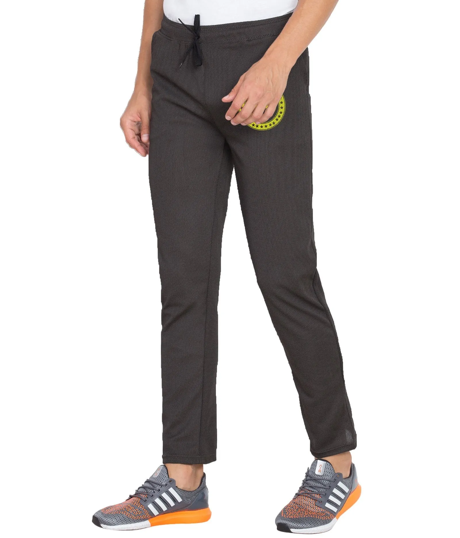 American-Elm Men's Printed Black Dri Fit Tights, Trackpants for Yoga, Gym and Active Sports Fitness