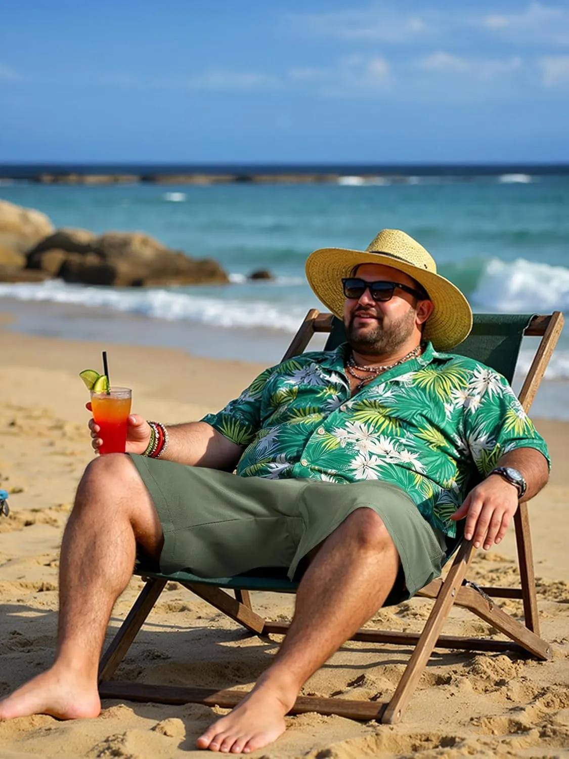Arcweg Men's Big and Tall Swim Trunks Plus Size Swimsuit for Men with Compression Liner & Zipper Pocket