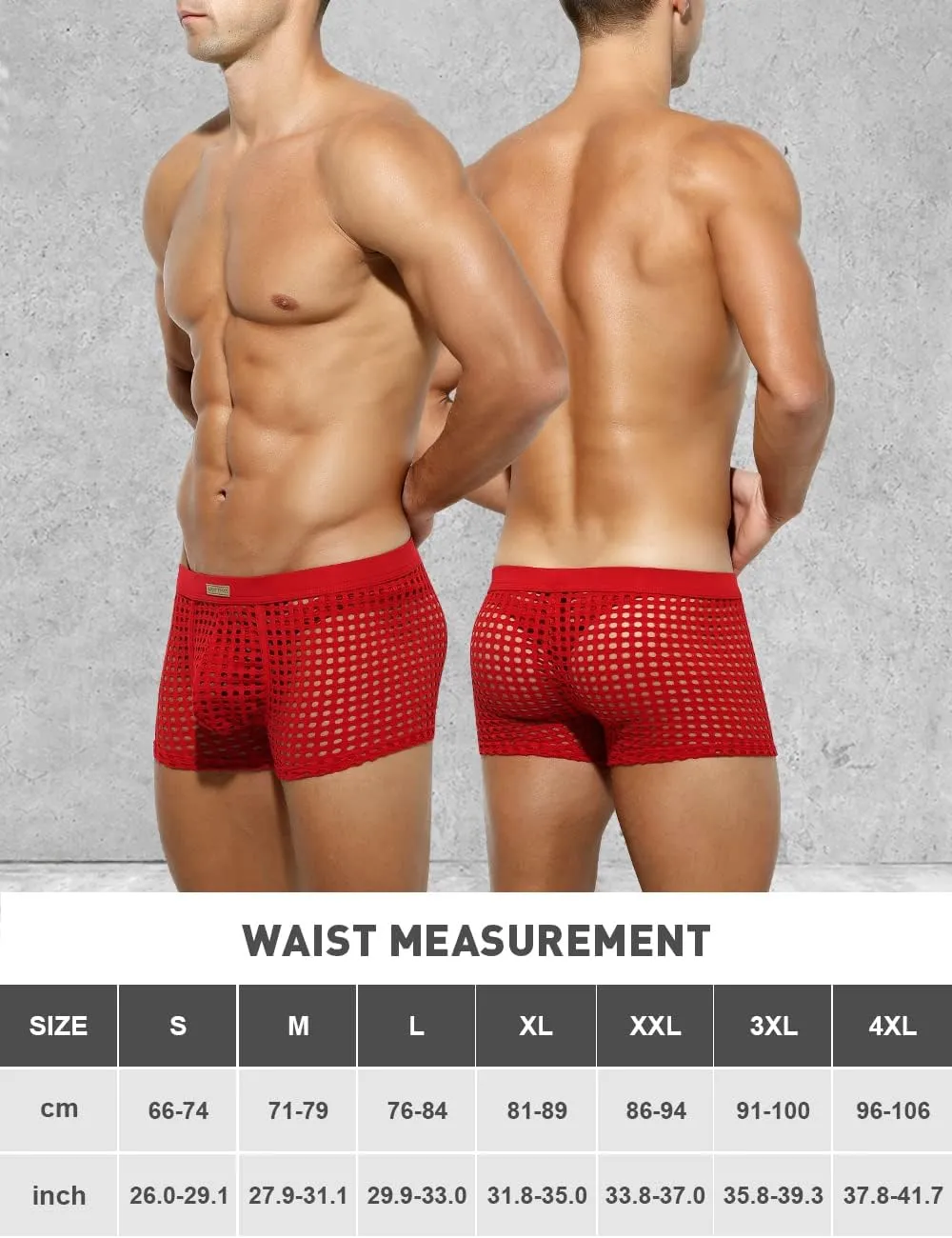 Arjen Kroos Mens Boxer Briefs Breathable Hot Mesh Underwear