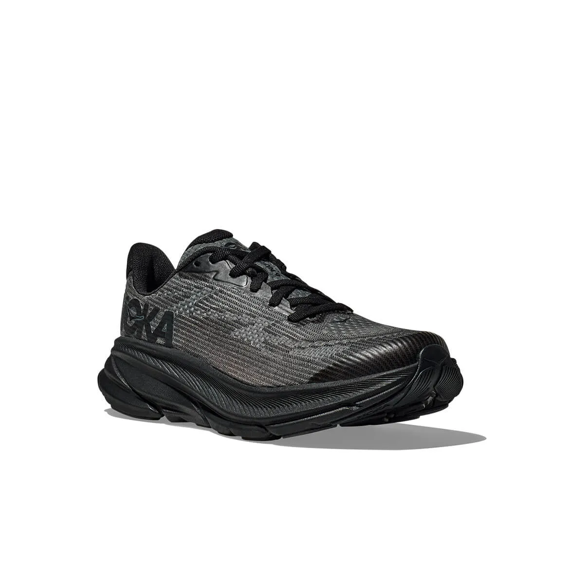 Hoka Clifton 9 Junior Running Shoes - Black/Carbon Black