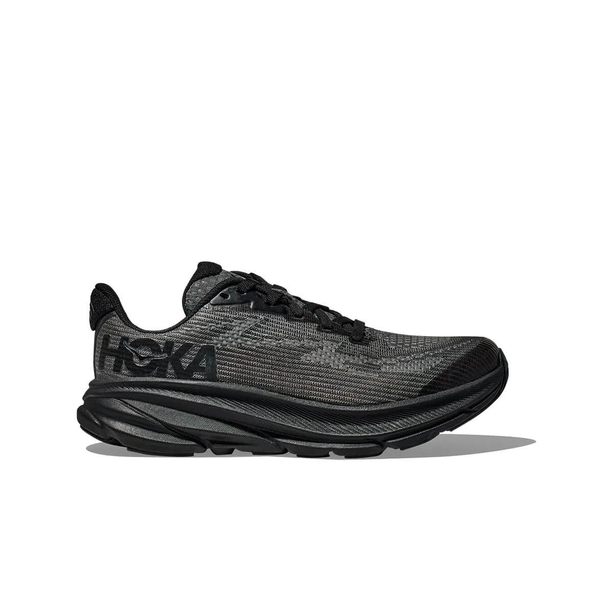 Hoka Clifton 9 Junior Running Shoes - Black/Carbon Black