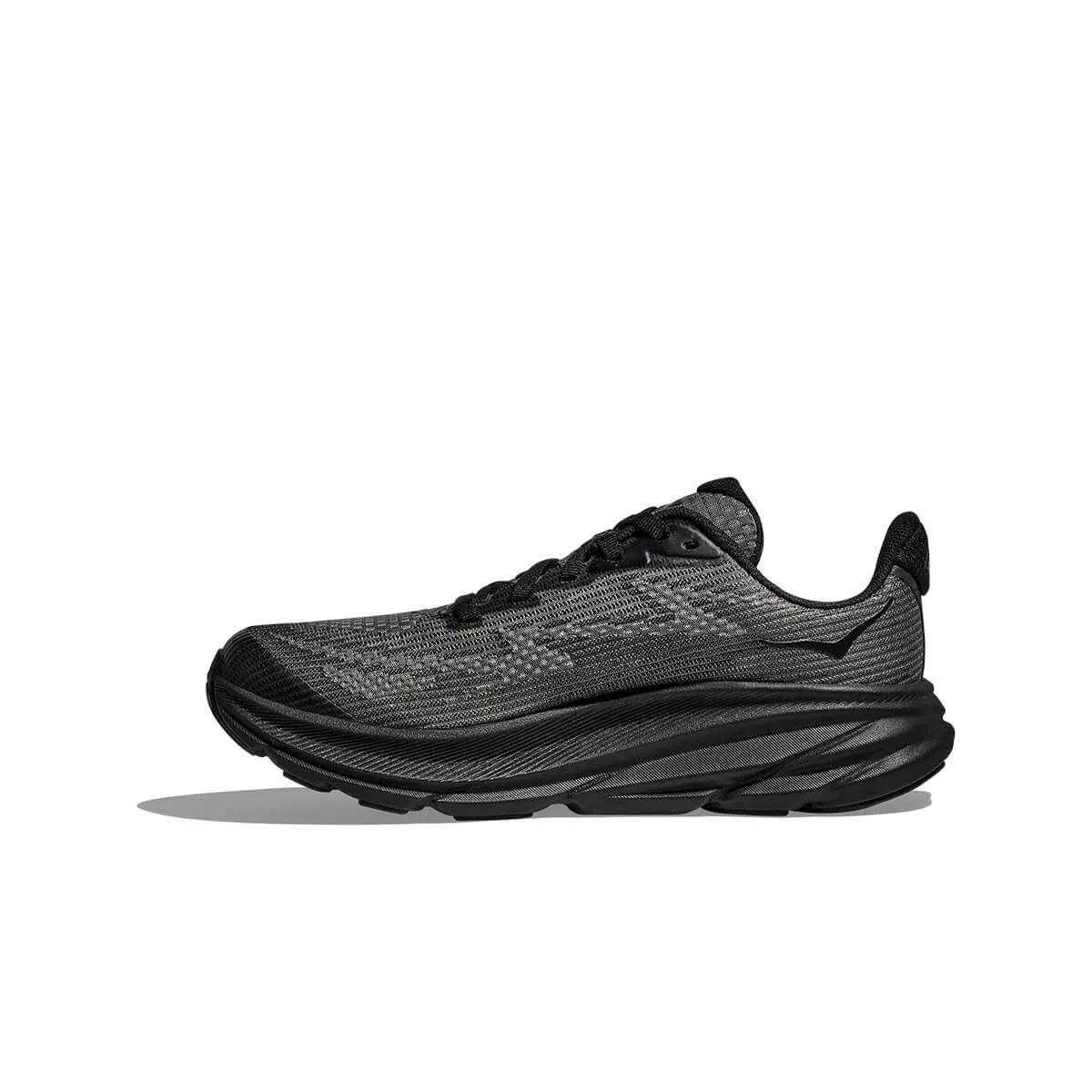 Hoka Clifton 9 Junior Running Shoes - Black/Carbon Black