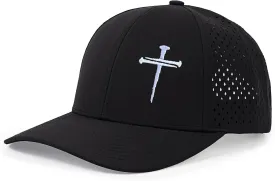 Jesus 3 Nail Cross Hat Christian Religious Gifts for Christma with Embroidered - Adjustable Snapback Baseball Cap