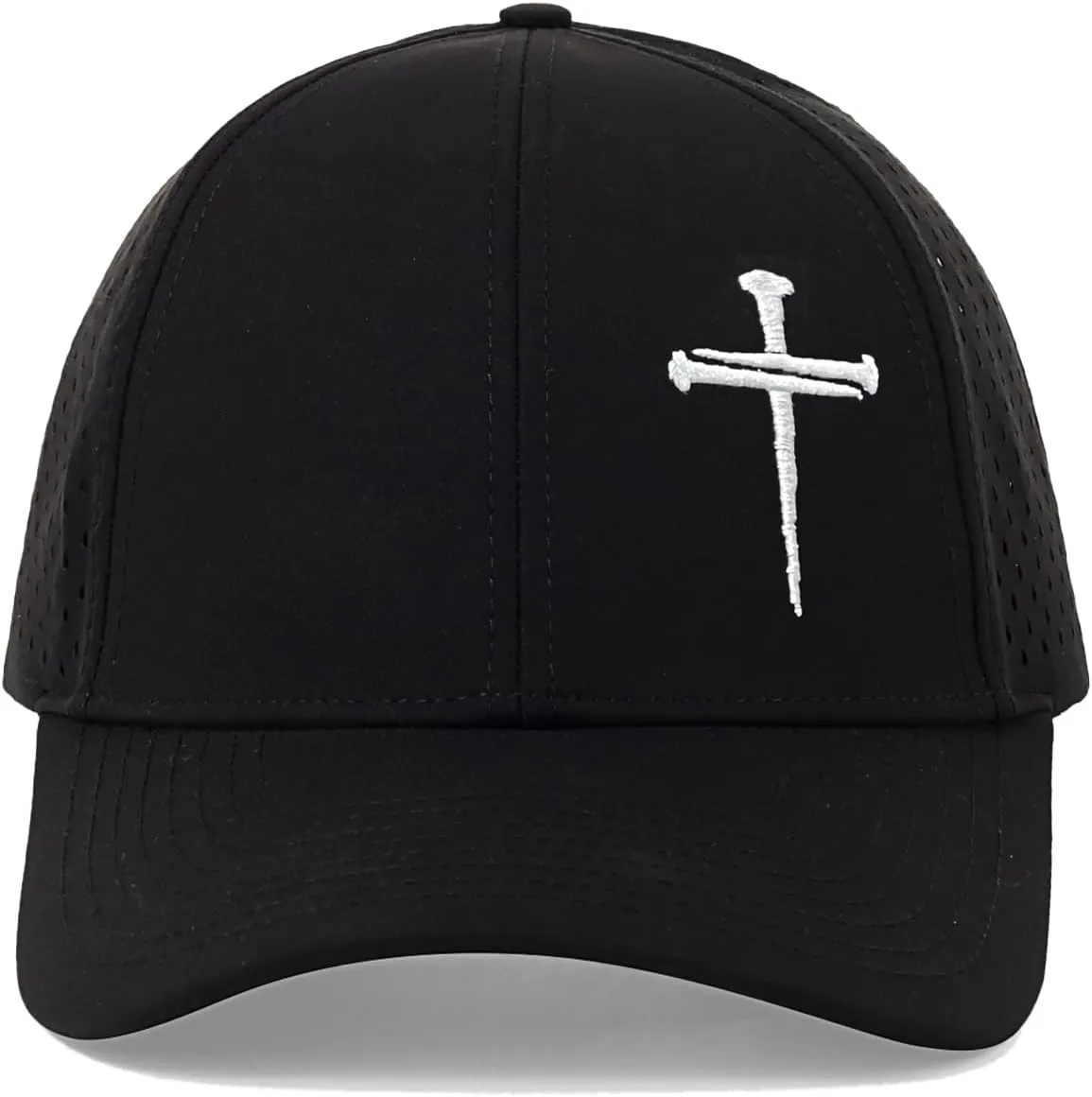 Jesus 3 Nail Cross Hat Christian Religious Gifts for Christma with Embroidered - Adjustable Snapback Baseball Cap