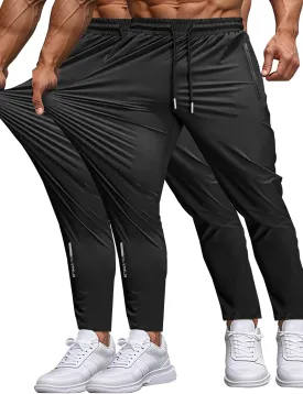 Men's Sweatpants Lightweight Active Pants Quick Dry for Running ??Jogging ??Yoga??Golf with Zipper Pockets