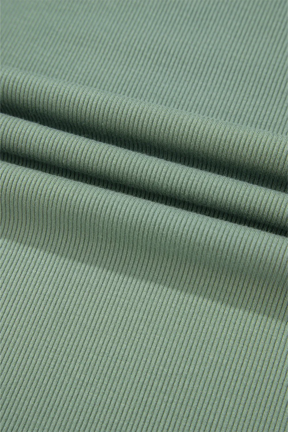 Mint Green Ribbed Colorblock Patchwork Raglan Long Sleeve Top