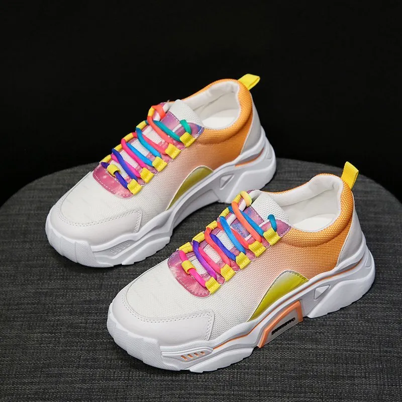 Rainbow Shoes All-match Color-blocking