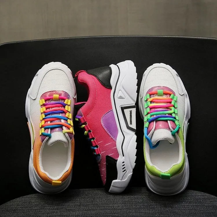 Rainbow Shoes All-match Color-blocking