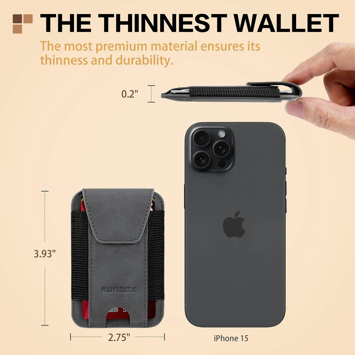 RUNBOX Wallet for Men 6-8 Cards With ID Window RFID Blocking Wallet Credit Card Holder Minimalist Front Pocket Gifts Ideal Choice