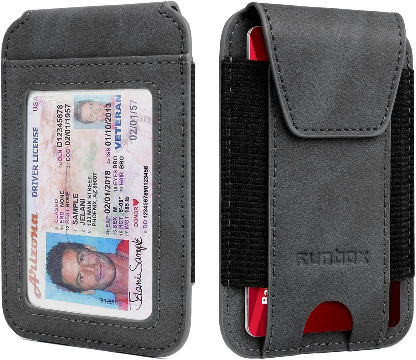 RUNBOX Wallet for Men 6-8 Cards With ID Window RFID Blocking Wallet Credit Card Holder Minimalist Front Pocket Gifts Ideal Choice