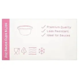 Smart Choice Plastic Tubs 2oz Sauce Cups and Lids 500 Sets