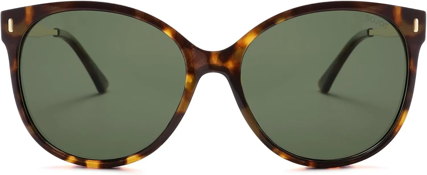 SOJOS Round Polarized Sunglasses for Women Men Oversized Trendy UV Protection Shades